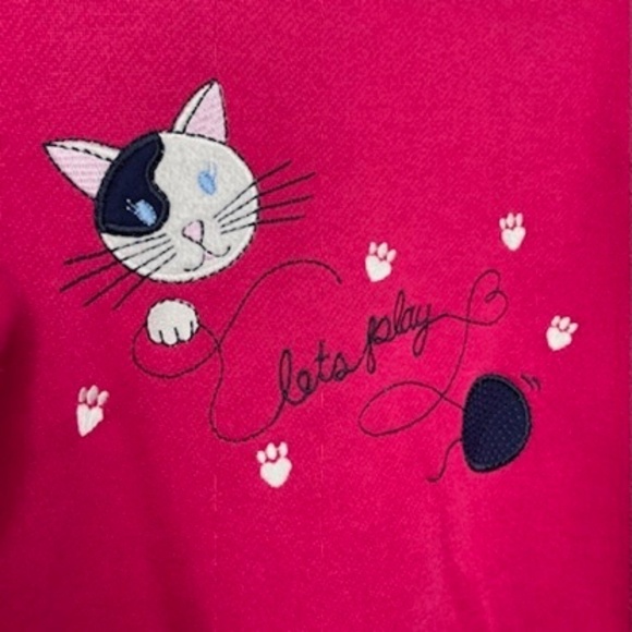 Greendog Vintage Pink Embroidered Crewneck Sweatshirt Girls Size 6 - Picture 2 of 4